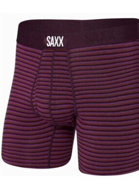 SAXX ULTRA Boxer Briefs with Fly “Micro Stripe Plum"